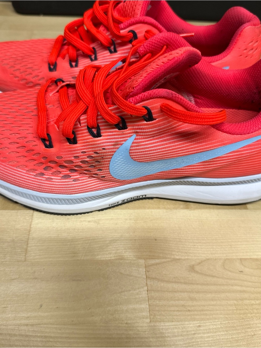 Nike Women’s Running Shoes - Coral Red with Light Blue Swoosh